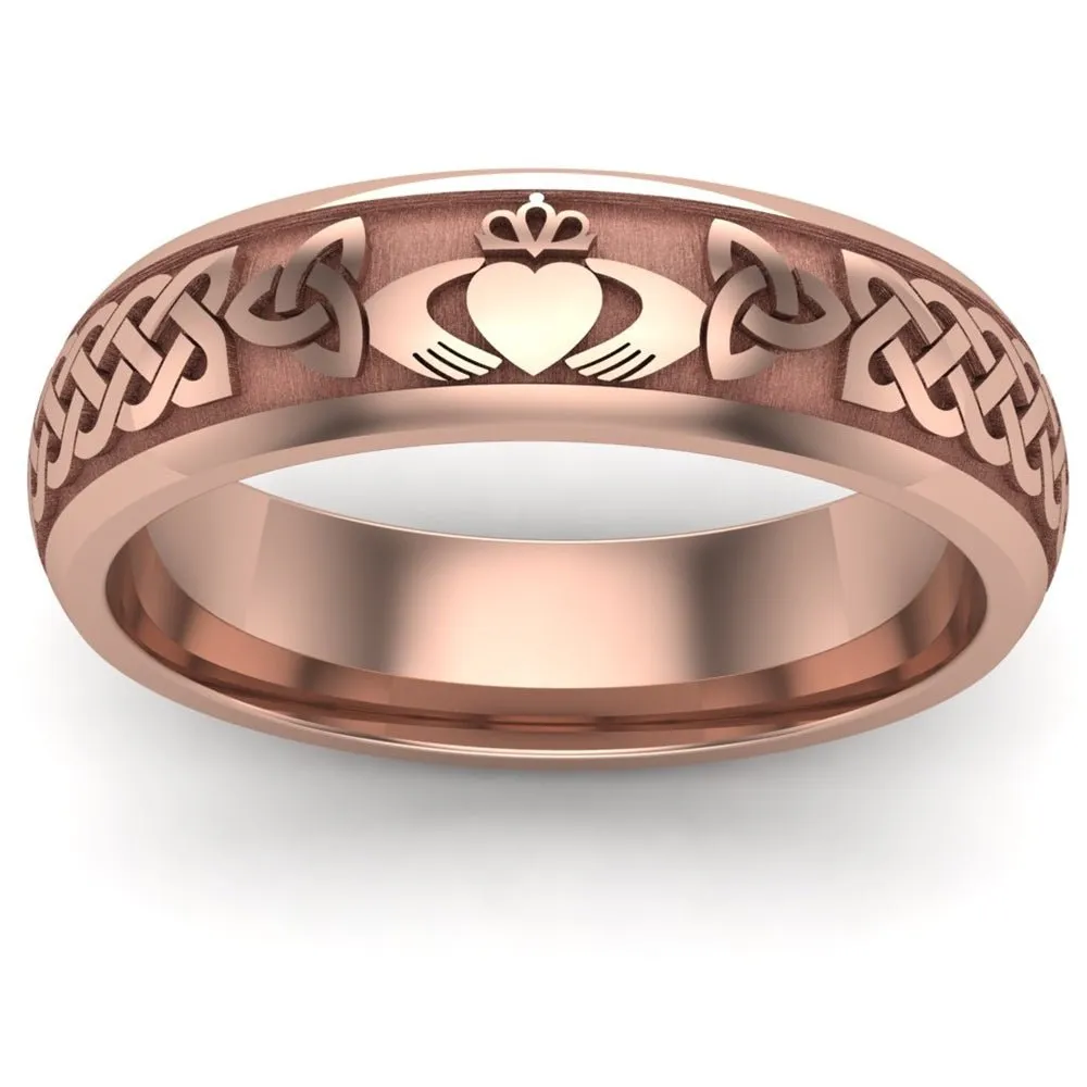 Claddagh Wedding Ring UCL1-14R6M - 14K Rose Gold