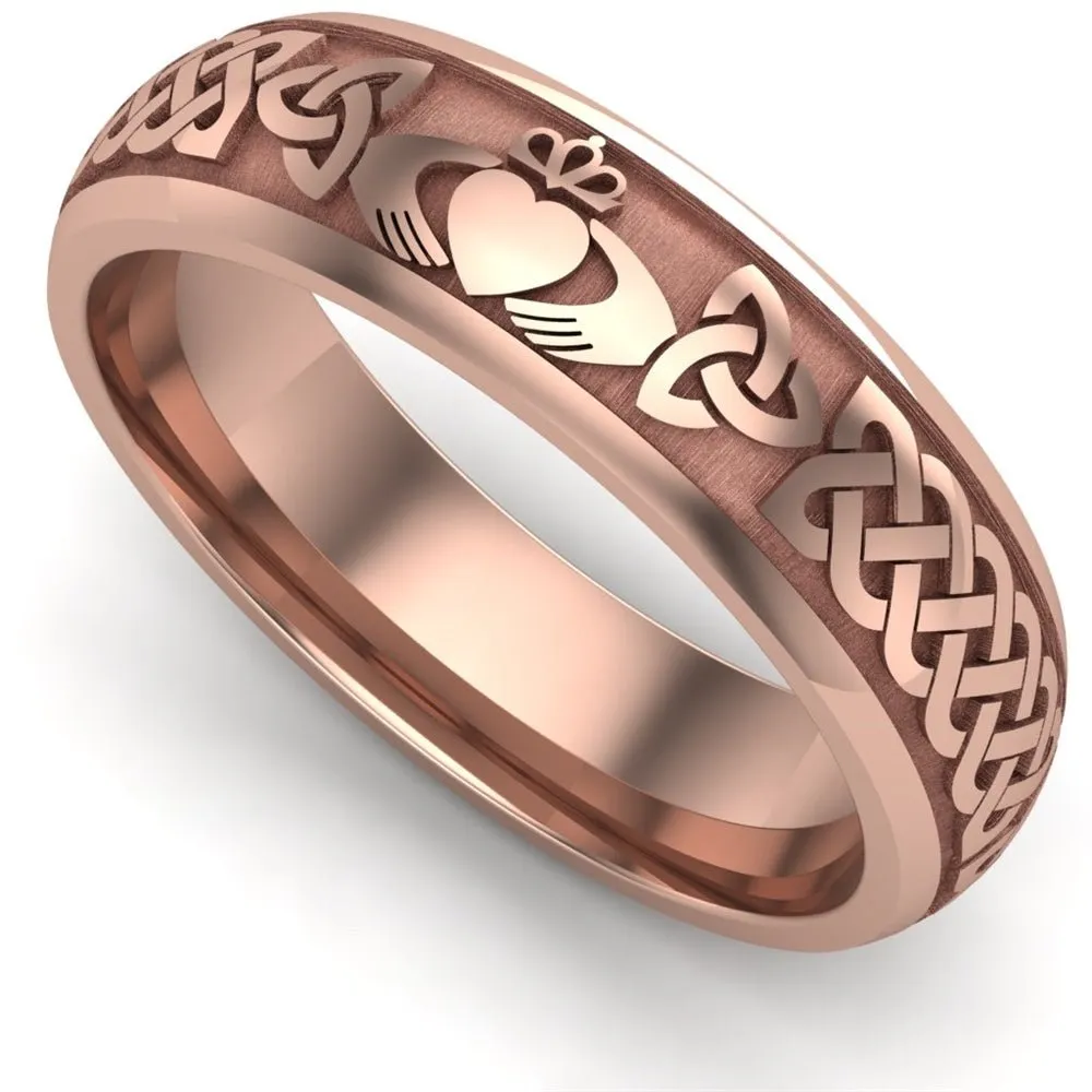 Claddagh Wedding Ring UCL1-14R6M - 14K Rose Gold