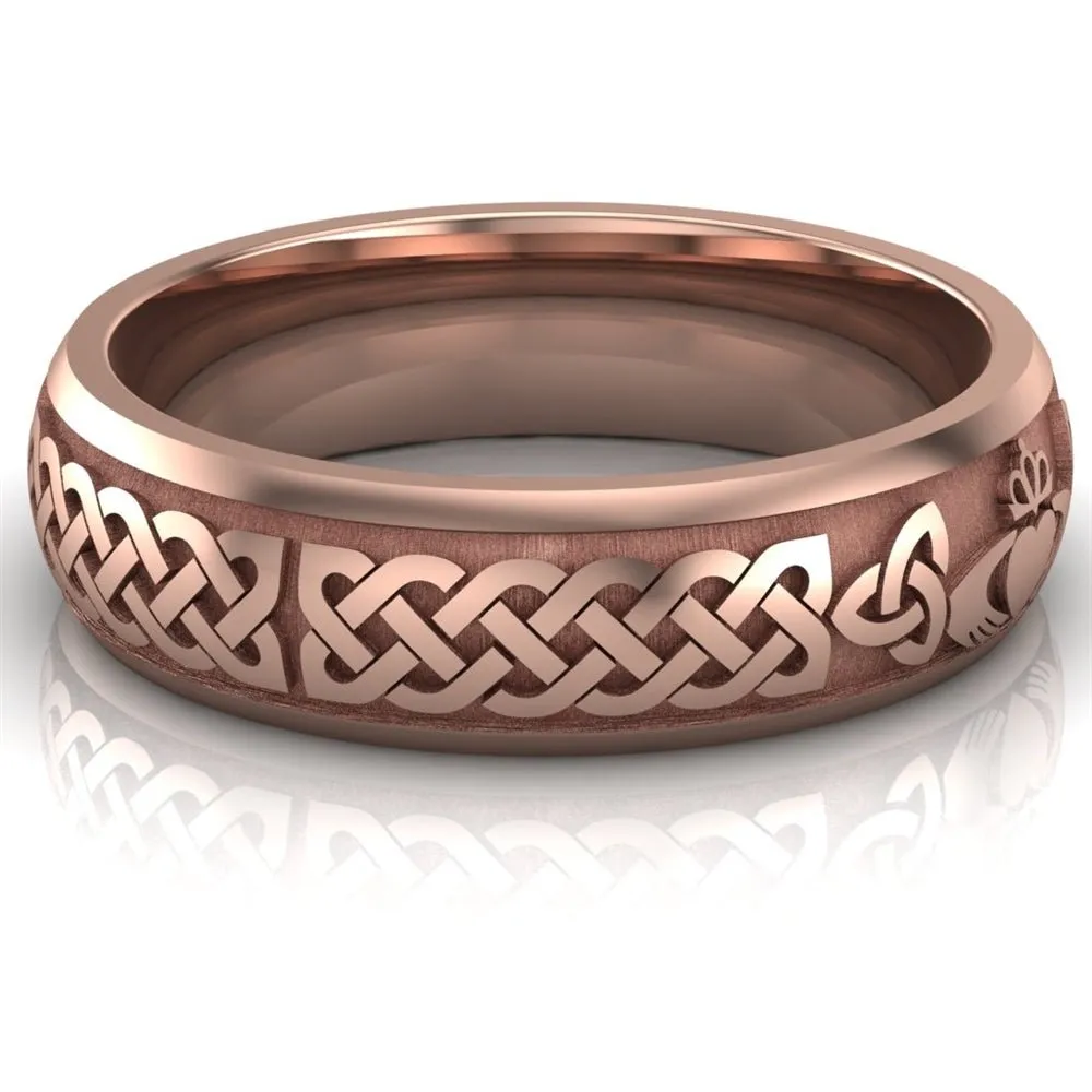Claddagh Wedding Ring UCL1-14R6M - 14K Rose Gold