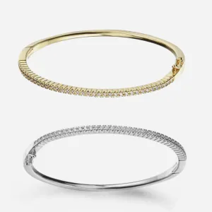 Classic Bangle CZ Bracelet - Gold Or Silver