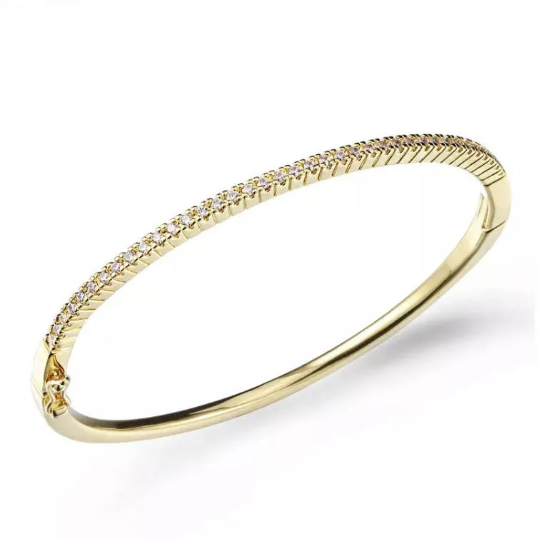 Classic Bangle CZ Bracelet - Gold Or Silver