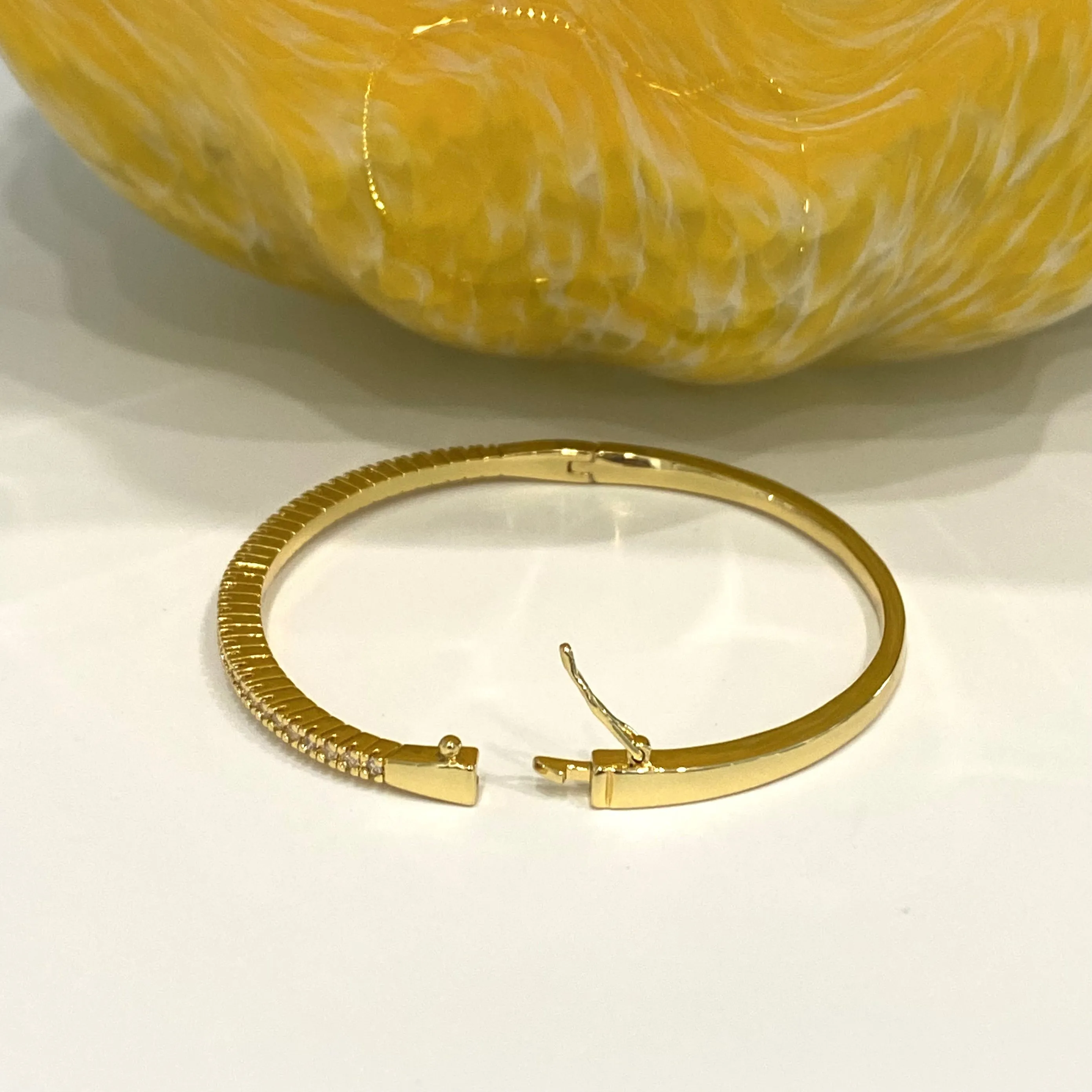 Classic Bangle CZ Bracelet - Gold Or Silver