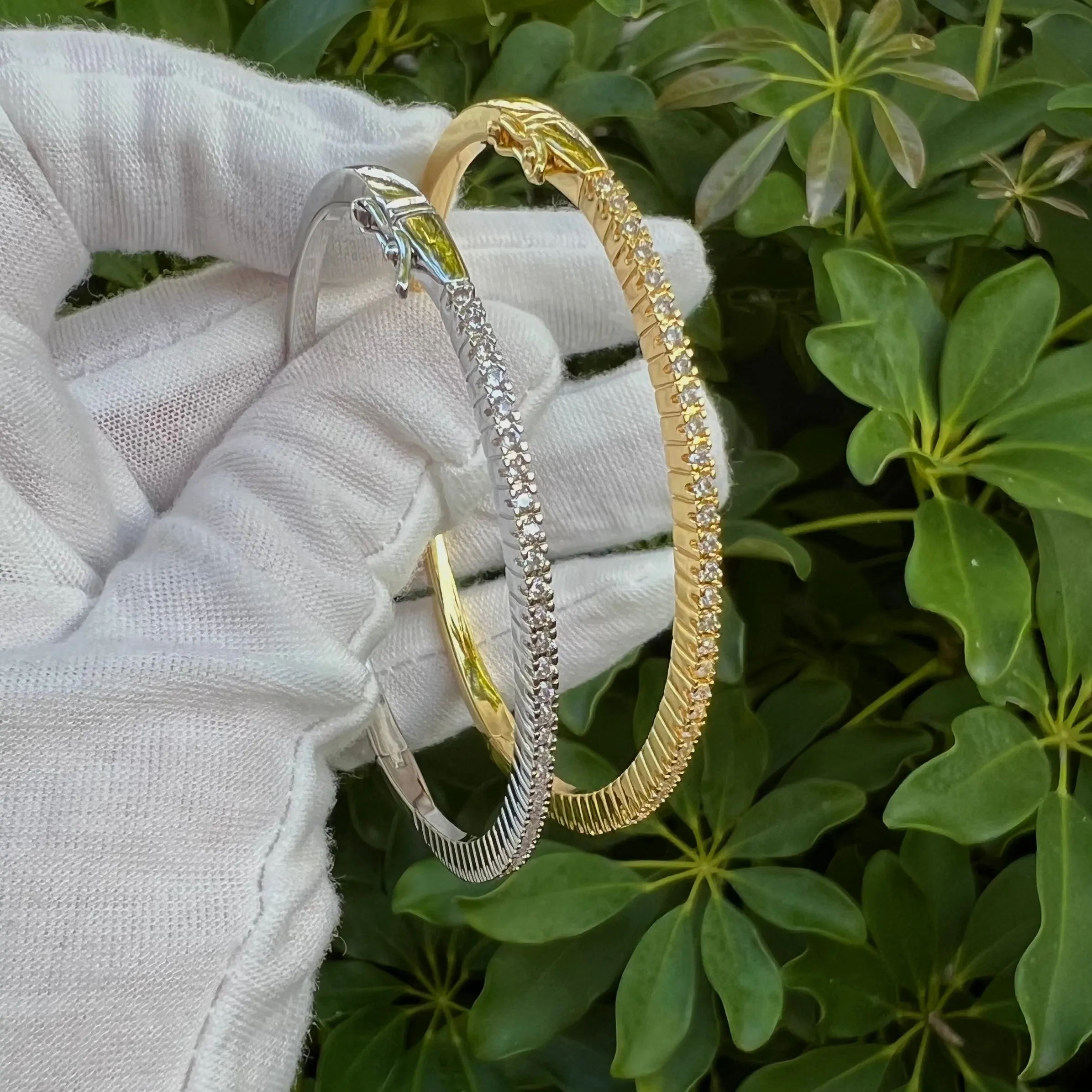 Classic Bangle CZ Bracelet - Gold Or Silver