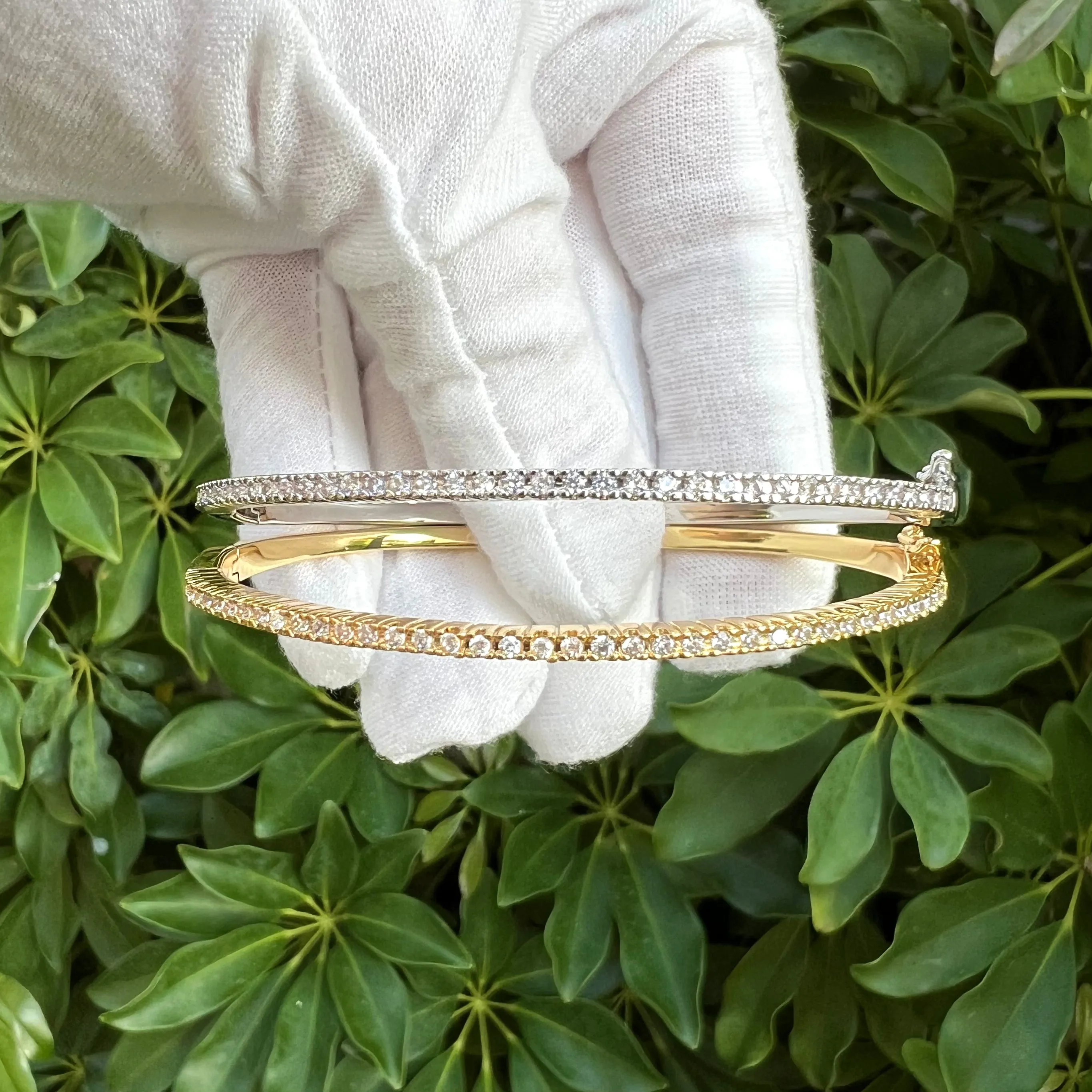 Classic Bangle CZ Bracelet - Gold Or Silver