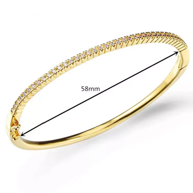Classic Bangle CZ Bracelet - Gold Or Silver