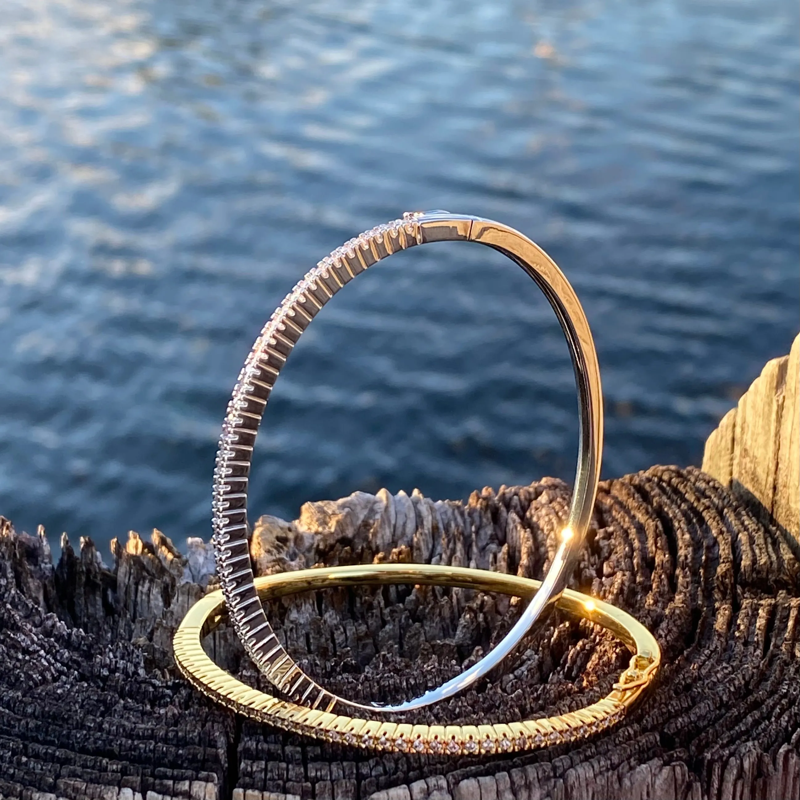 Classic Bangle CZ Bracelet - Gold Or Silver