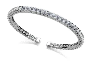 Classic Four Prong Flexible Lab-Grown Diamond Bangle with 3.03 ct.(finished) 2.5mm