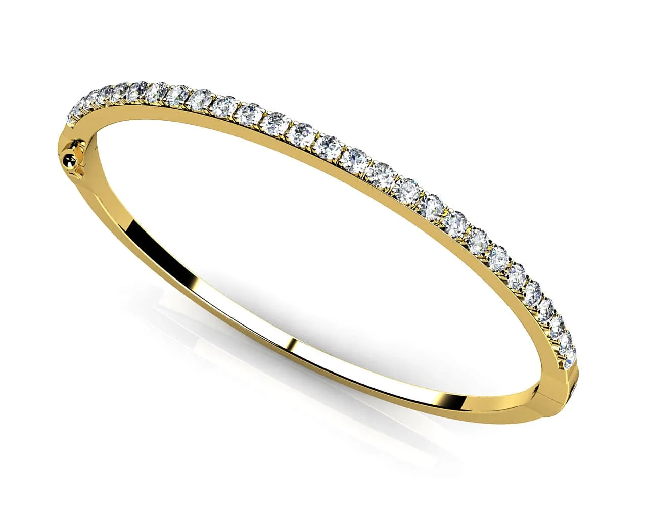 Classic Lab-Grown Diamond Bangle with 0.98 ct.(finished) 1.8mm