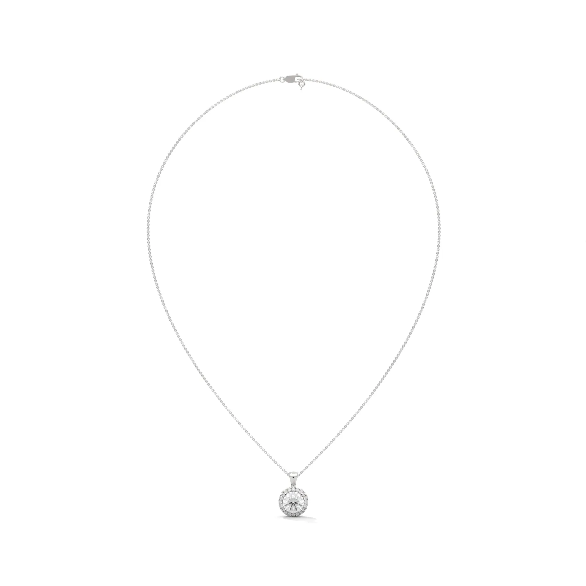 Classic Round Halo Pendant
