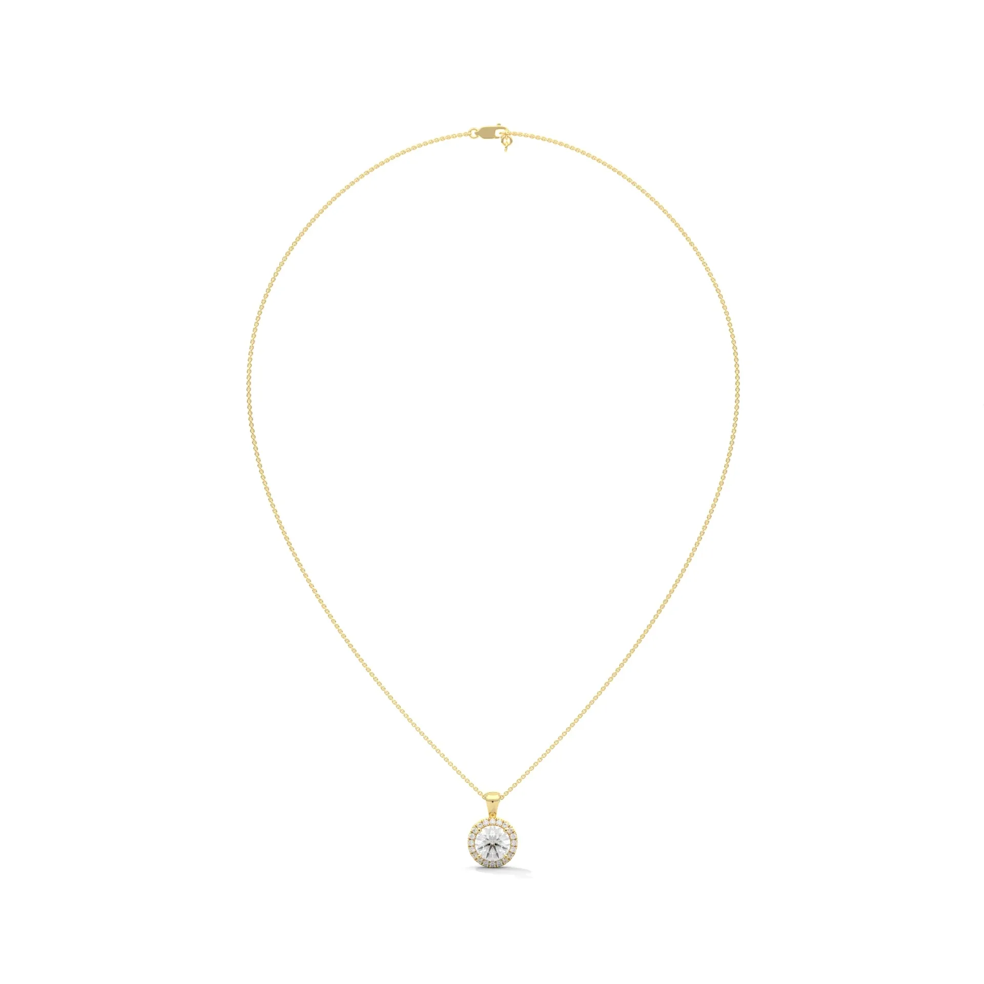 Classic Round Halo Pendant