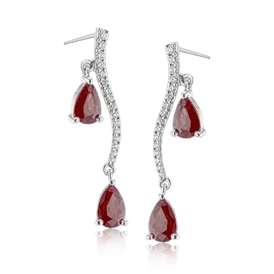 Color Earring in 18k Gold with Diamonds