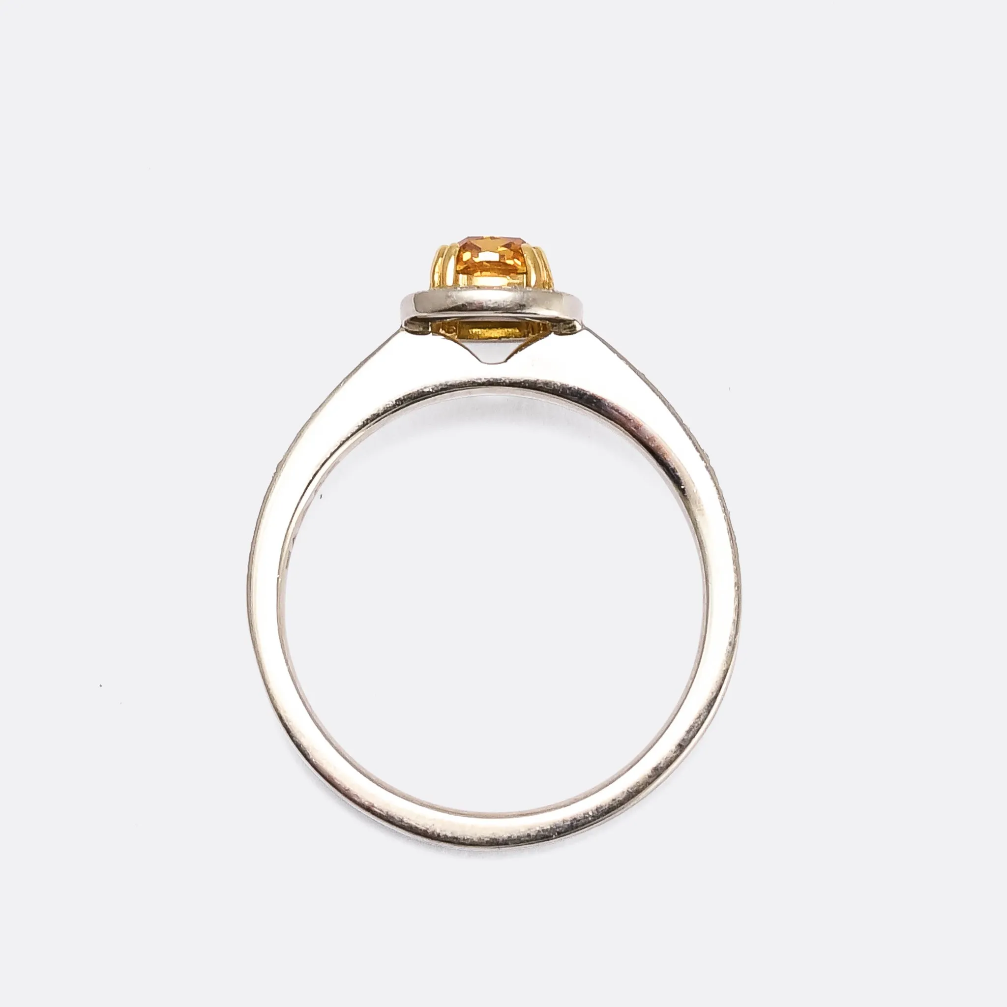 Contemporary .52ct Orange Diamond Solitaire Ring