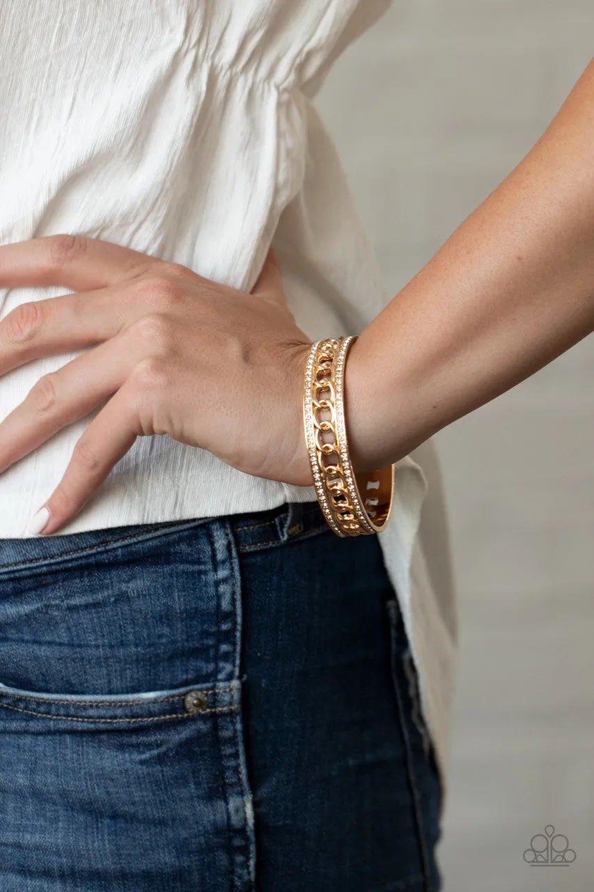 Couture Court Gold Paparazzi Bracelet