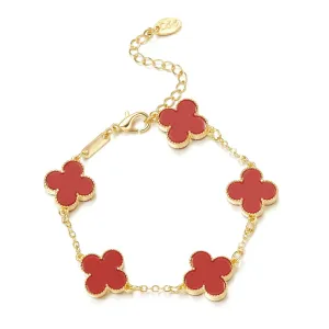 Cross-border New Arrival Four-leaf Clover Bracelet Women's South Korea Fritillaria Good Luck Four-leaf Clover All-match Bracelet