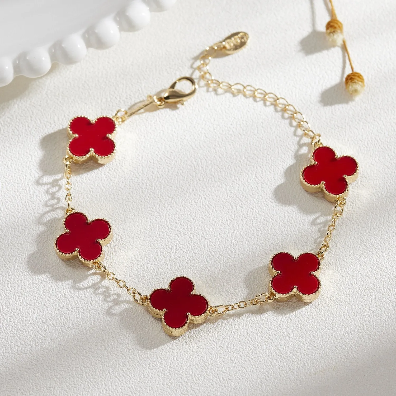 Cross-border New Arrival Four-leaf Clover Bracelet Women's South Korea Fritillaria Good Luck Four-leaf Clover All-match Bracelet