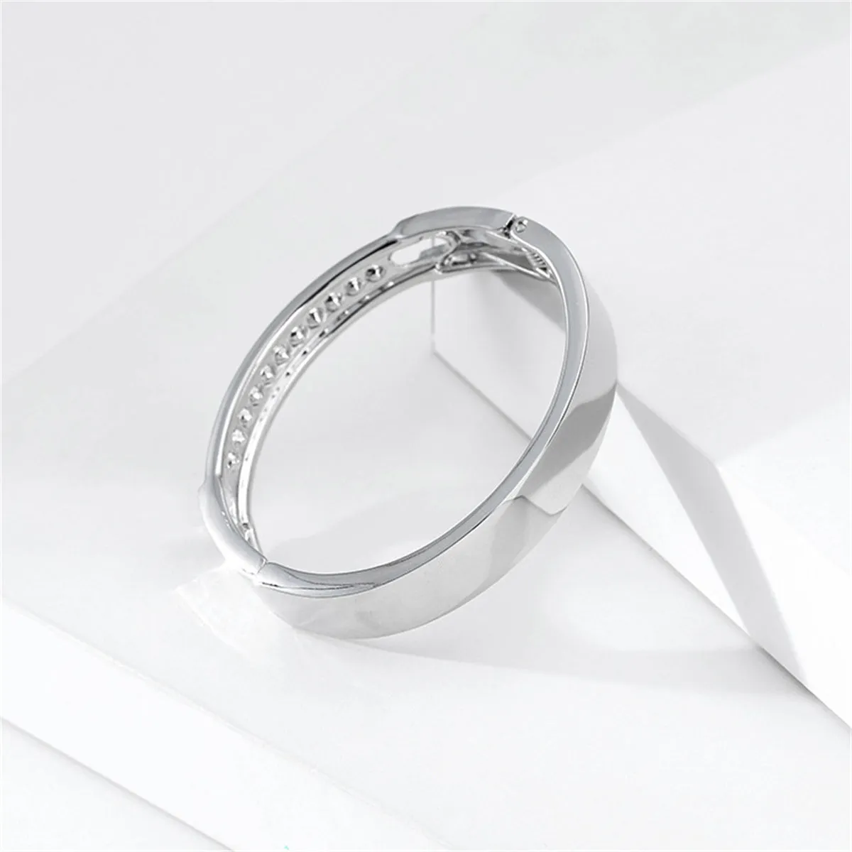 Cubic Zirconia & Silver-Plated Bangle