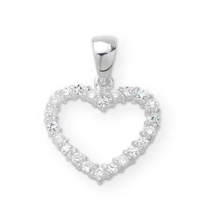 Cubic Zirconia set in Sterling Silver Heart Pendant M1273