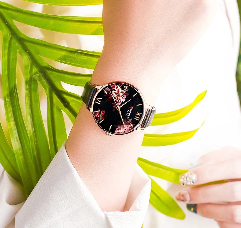 CURREN Elegant Women Watches Top Luxury Brand Quartz Lady Waterproof Wristwatch Fashion Leather Ladies Watch Gift for Wife 2022