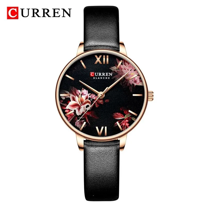CURREN Elegant Women Watches Top Luxury Brand Quartz Lady Waterproof Wristwatch Fashion Leather Ladies Watch Gift for Wife 2022