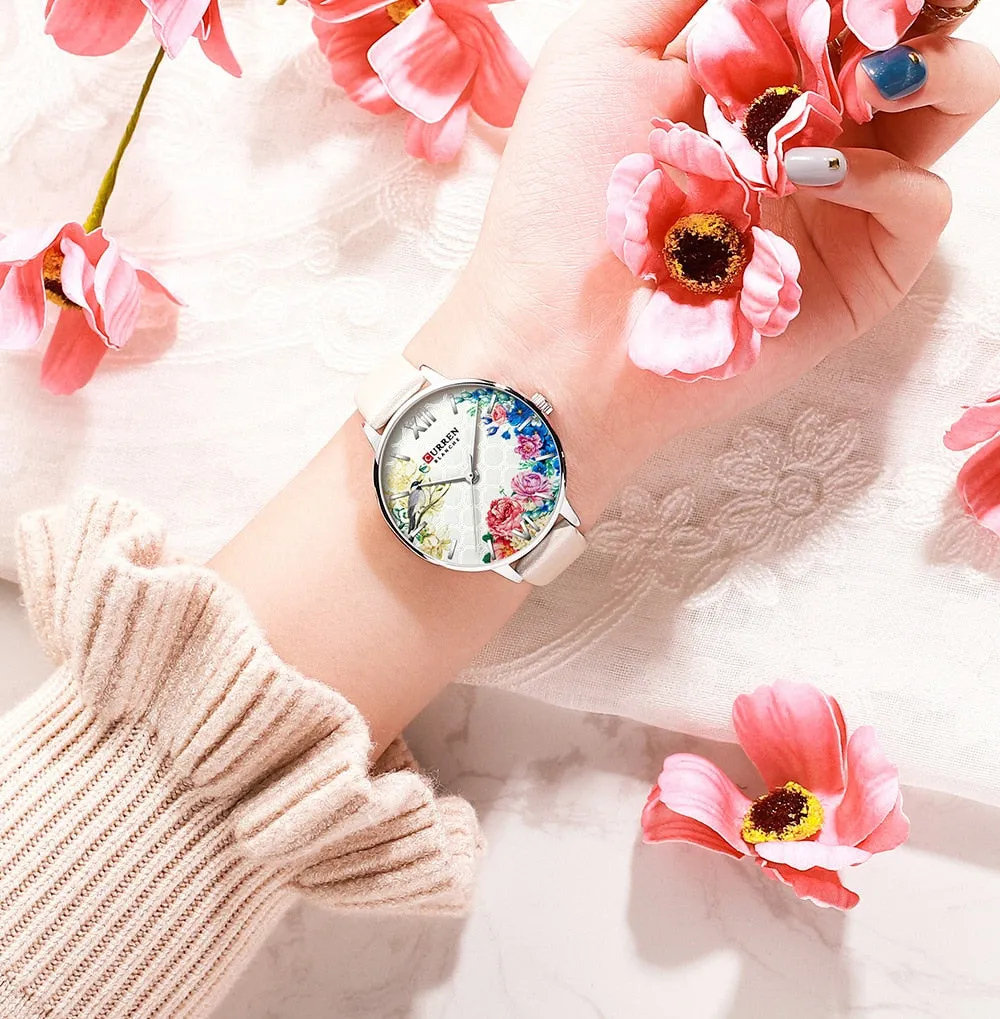 CURREN Elegant Women Watches Top Luxury Brand Quartz Lady Waterproof Wristwatch Fashion Leather Ladies Watch Gift for Wife 2022