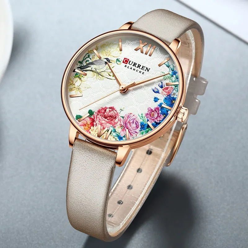 CURREN Elegant Women Watches Top Luxury Brand Quartz Lady Waterproof Wristwatch Fashion Leather Ladies Watch Gift for Wife 2022