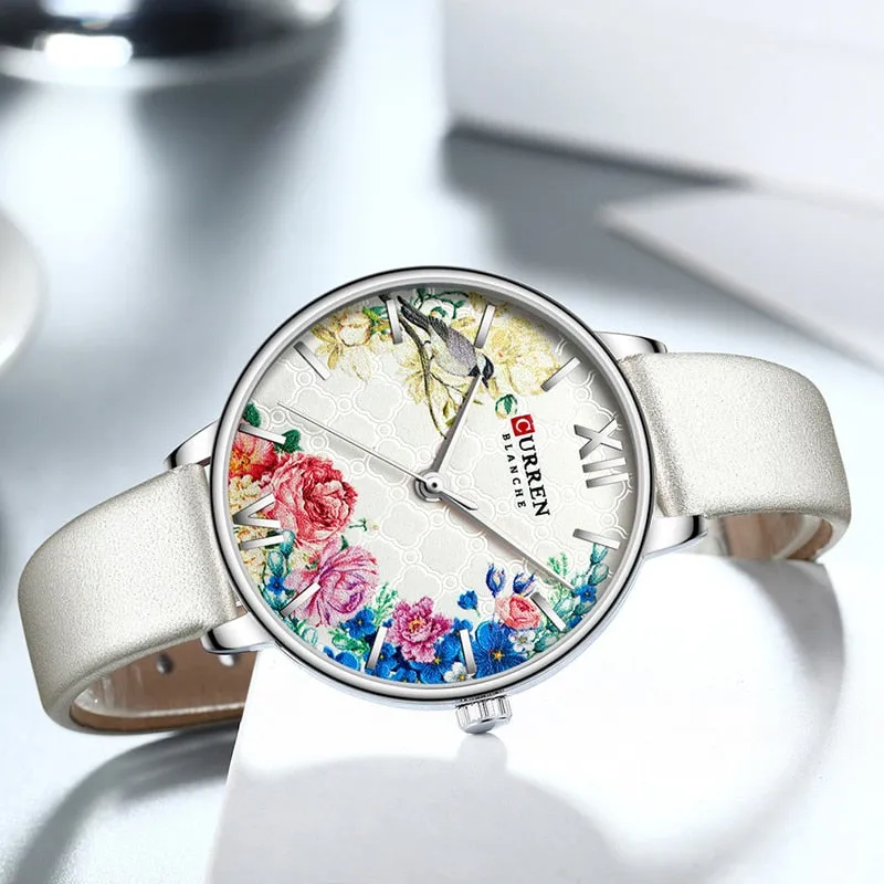 CURREN Elegant Women Watches Top Luxury Brand Quartz Lady Waterproof Wristwatch Fashion Leather Ladies Watch Gift for Wife 2022