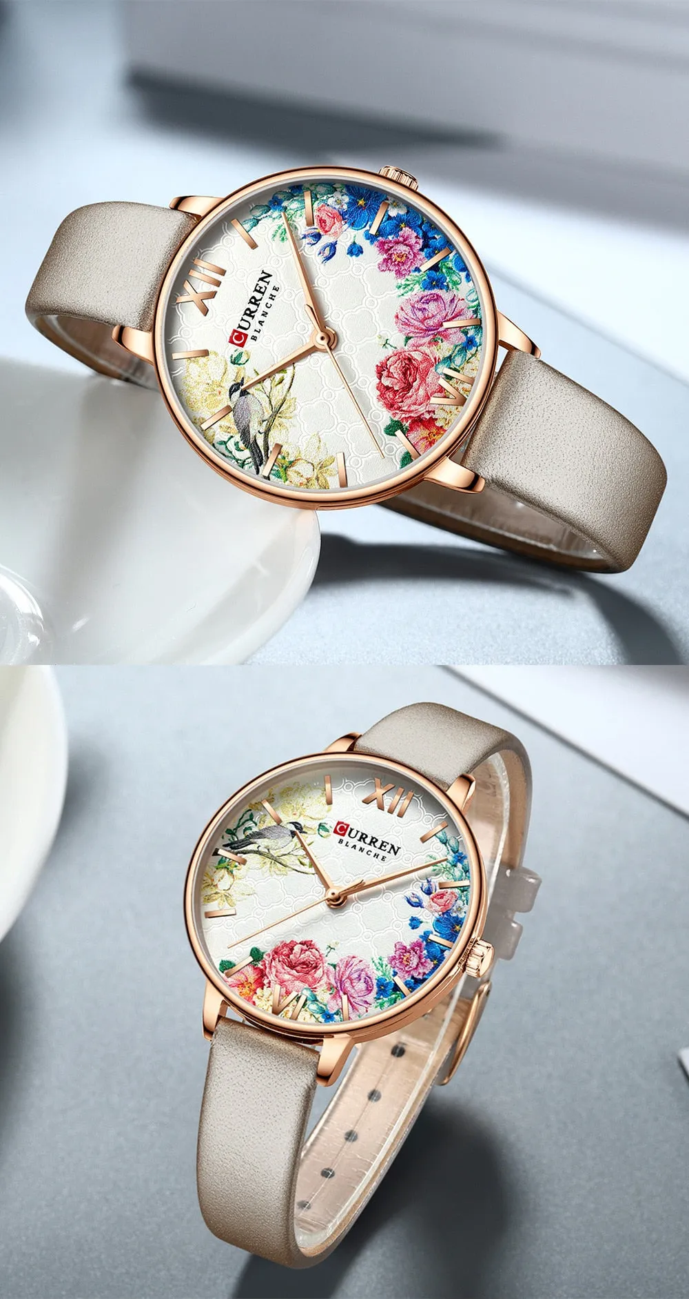 CURREN Elegant Women Watches Top Luxury Brand Quartz Lady Waterproof Wristwatch Fashion Leather Ladies Watch Gift for Wife 2022
