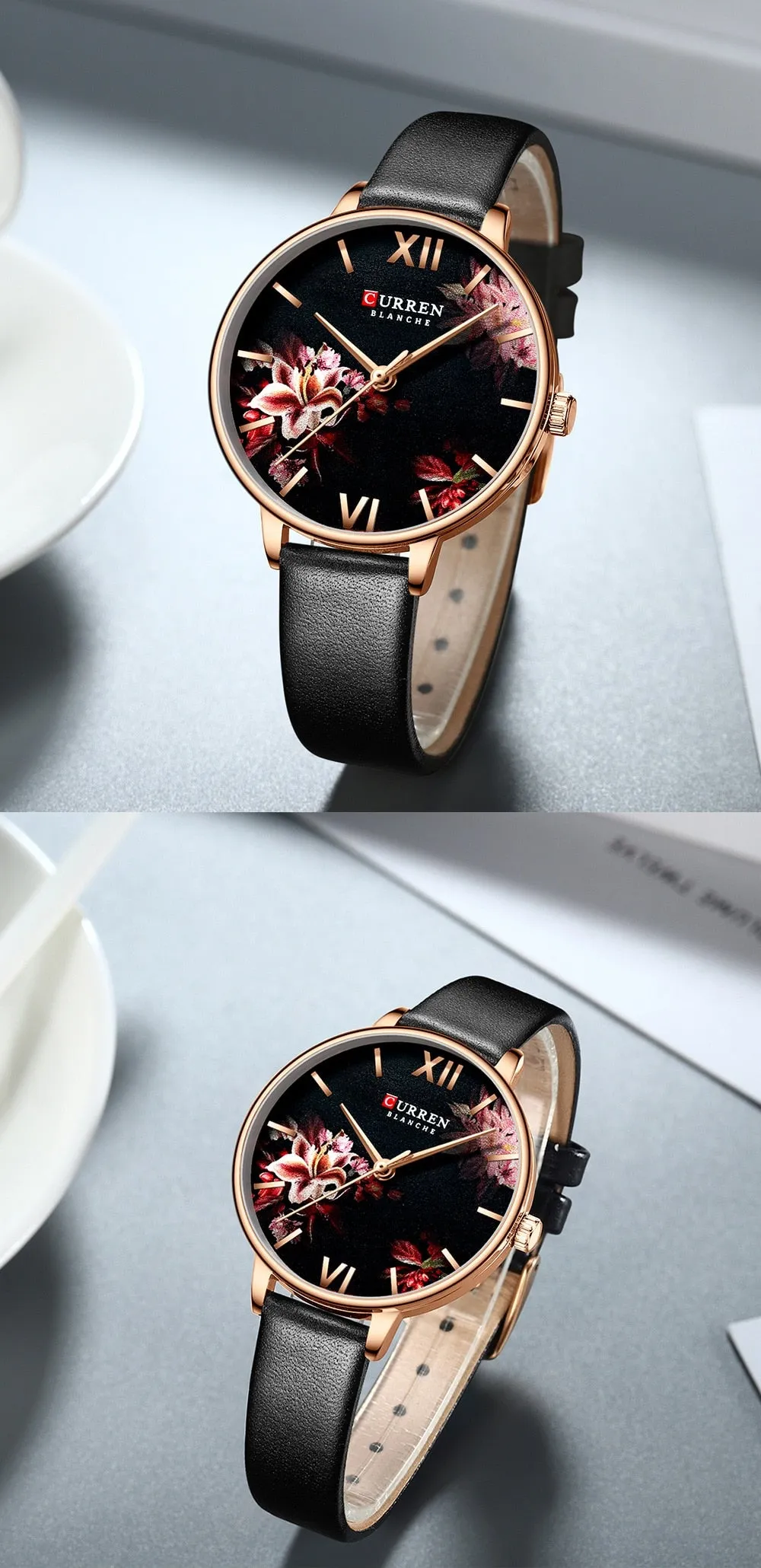 CURREN Elegant Women Watches Top Luxury Brand Quartz Lady Waterproof Wristwatch Fashion Leather Ladies Watch Gift for Wife 2022
