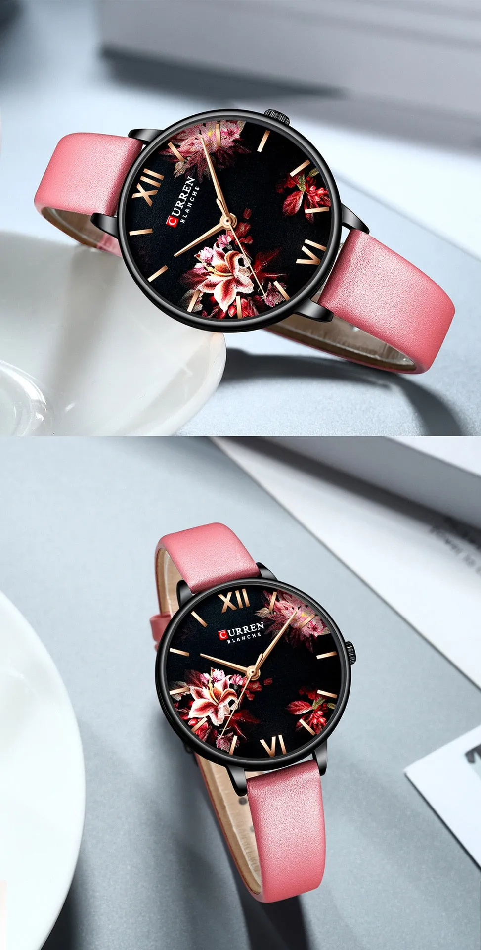 CURREN Elegant Women Watches Top Luxury Brand Quartz Lady Waterproof Wristwatch Fashion Leather Ladies Watch Gift for Wife 2022