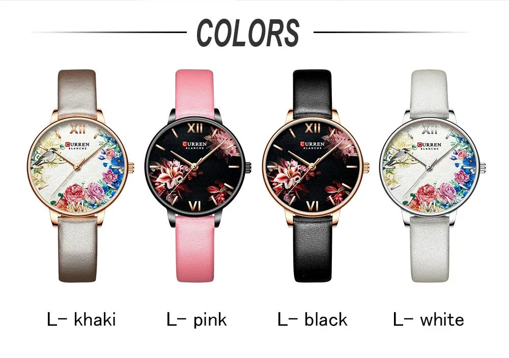 CURREN Elegant Women Watches Top Luxury Brand Quartz Lady Waterproof Wristwatch Fashion Leather Ladies Watch Gift for Wife 2022