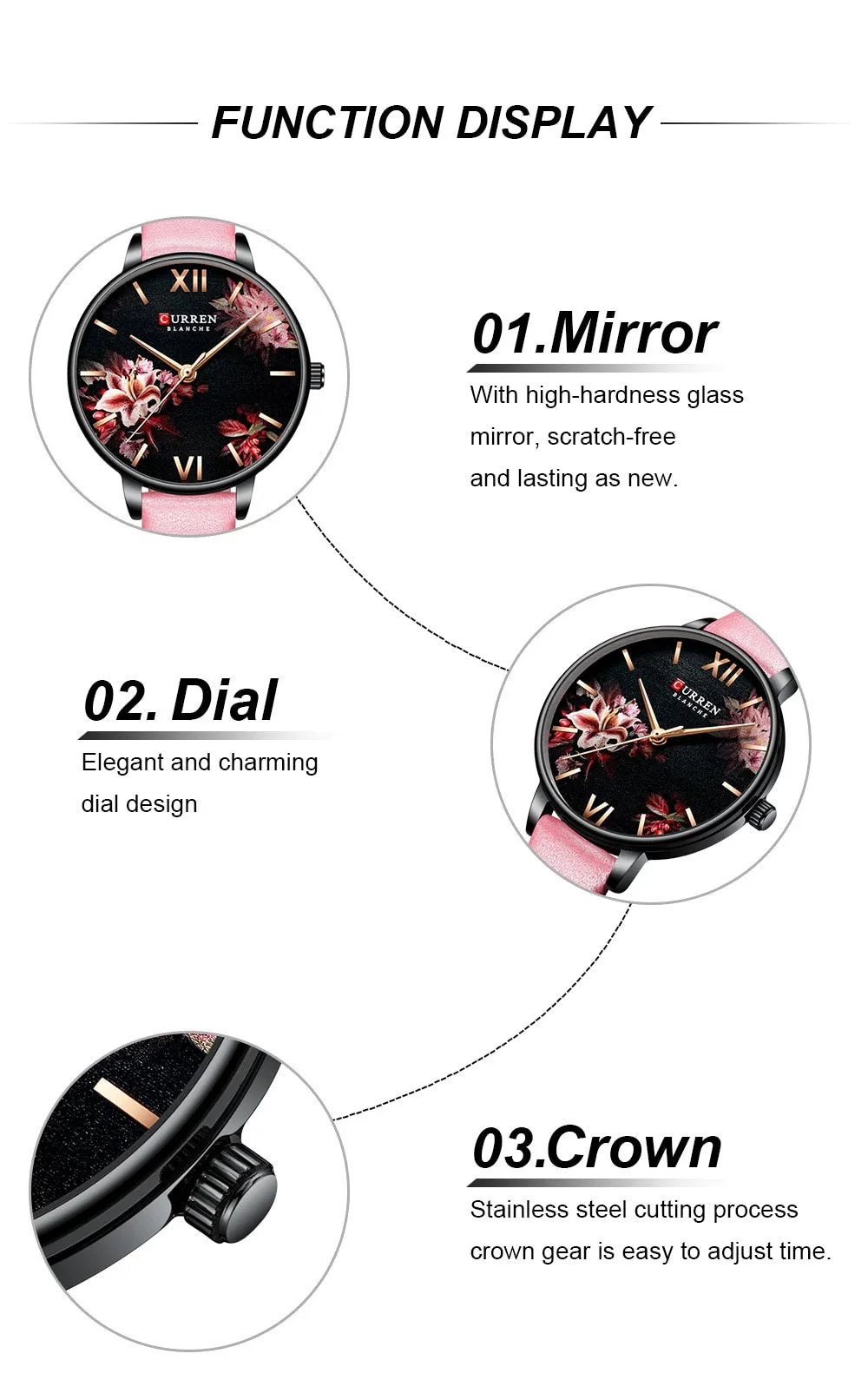 CURREN Elegant Women Watches Top Luxury Brand Quartz Lady Waterproof Wristwatch Fashion Leather Ladies Watch Gift for Wife 2022