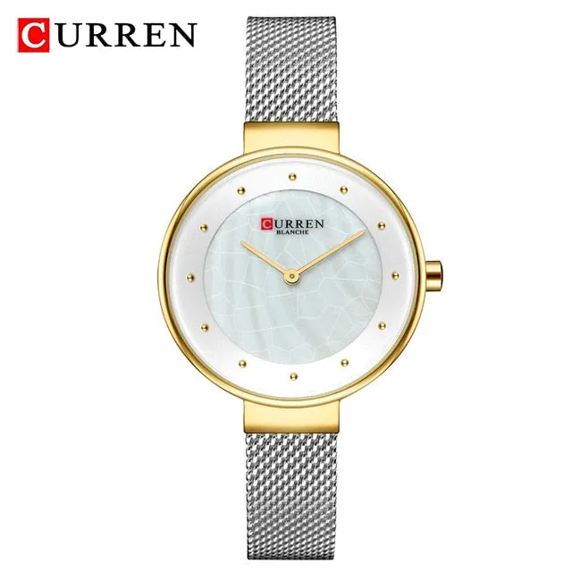 CURREN Fashion Luxury Brand Women Quartz Watch Mesh Belt Thin Ladies Wrist Watch For Montre Femme 2022 Female Bracelets Watches