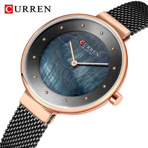 CURREN Fashion Luxury Brand Women Quartz Watch Mesh Belt Thin Ladies Wrist Watch For Montre Femme 2022 Female Bracelets Watches