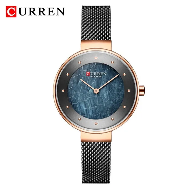 CURREN Fashion Luxury Brand Women Quartz Watch Mesh Belt Thin Ladies Wrist Watch For Montre Femme 2022 Female Bracelets Watches