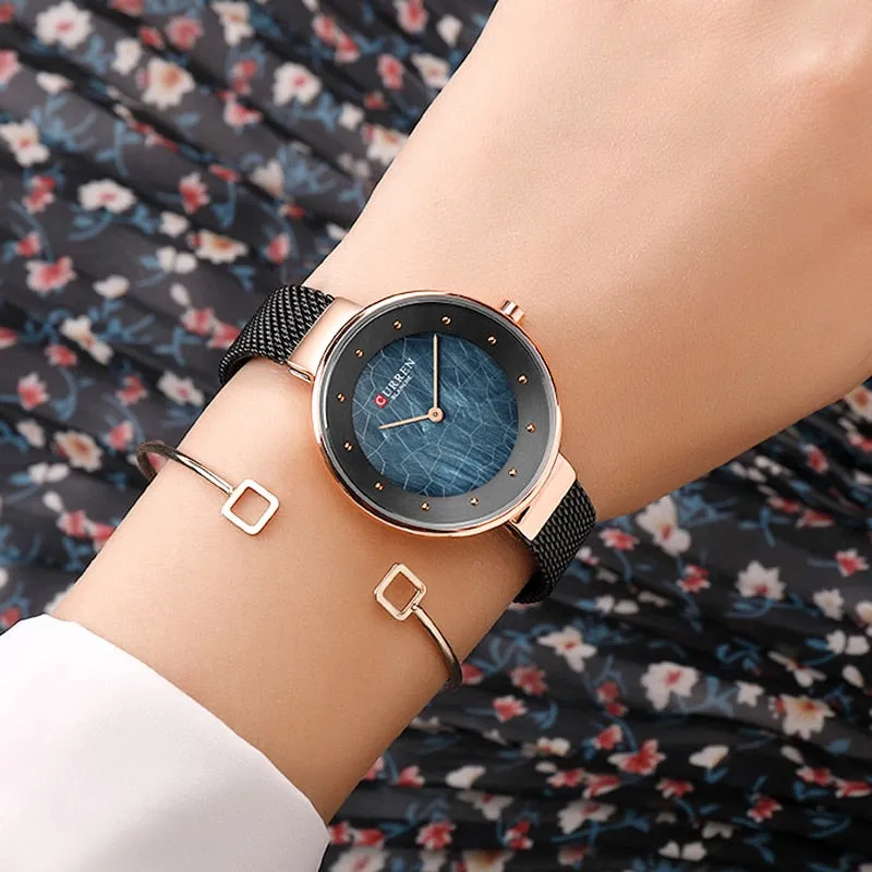 CURREN Fashion Luxury Brand Women Quartz Watch Mesh Belt Thin Ladies Wrist Watch For Montre Femme 2022 Female Bracelets Watches