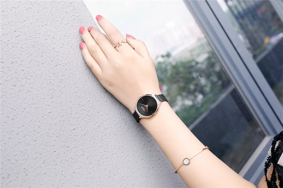 CURREN Fashion Simple Women Watches Luxury Brand Leather/Stainless Steel Quartz Watch Ladies Waterproof Clock relogio feminino
