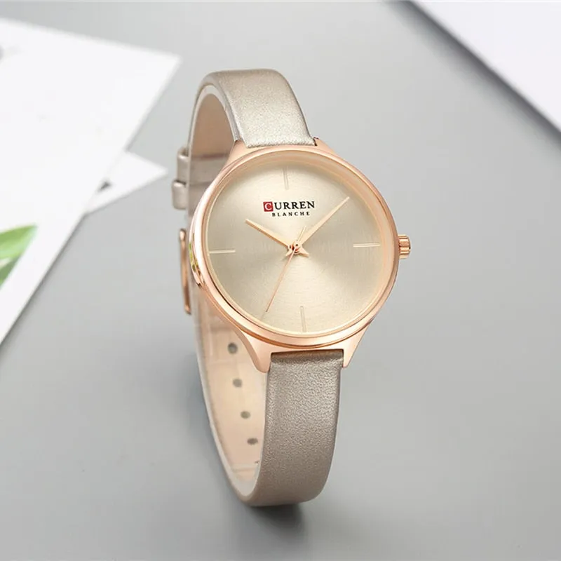 CURREN Fashion Simple Women Watches Luxury Brand Leather/Stainless Steel Quartz Watch Ladies Waterproof Clock relogio feminino