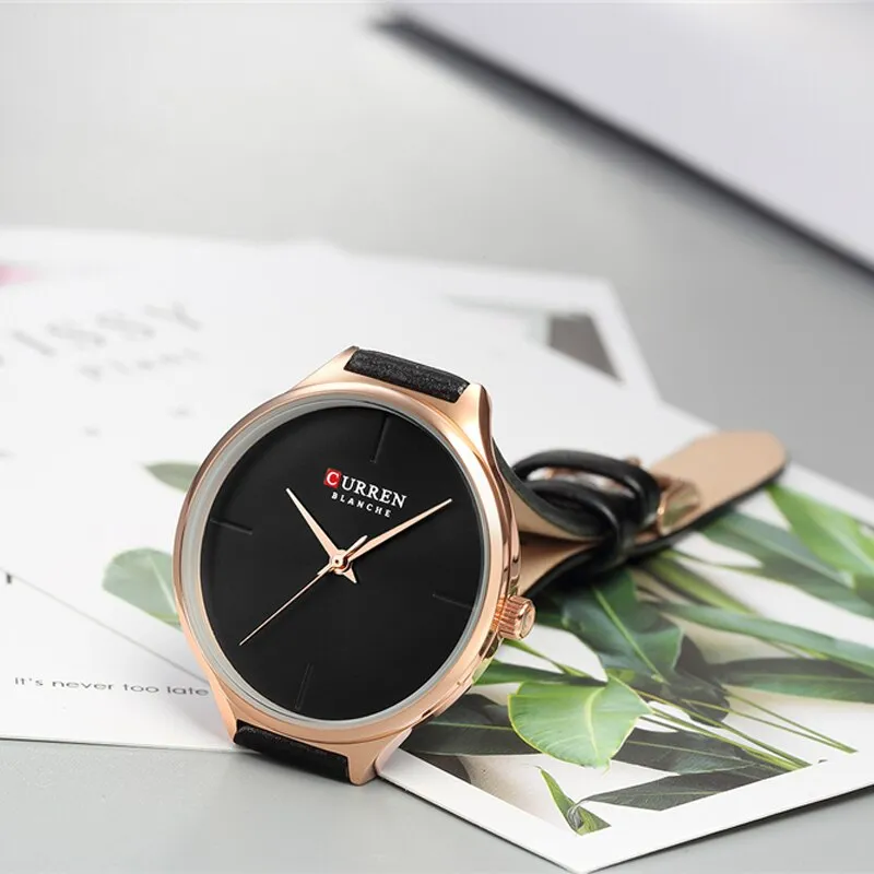 CURREN Fashion Simple Women Watches Luxury Brand Leather/Stainless Steel Quartz Watch Ladies Waterproof Clock relogio feminino