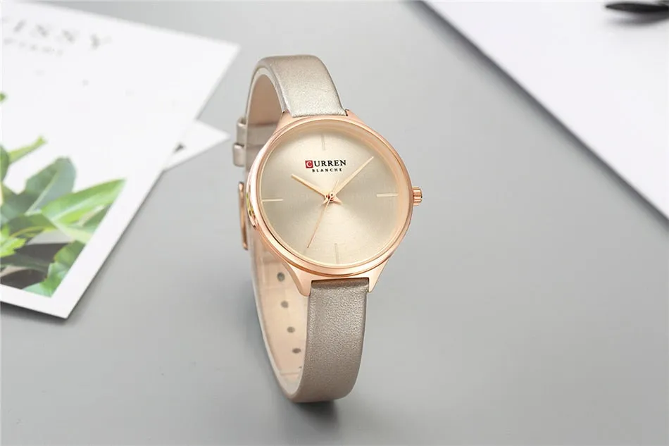 CURREN Fashion Simple Women Watches Luxury Brand Leather/Stainless Steel Quartz Watch Ladies Waterproof Clock relogio feminino