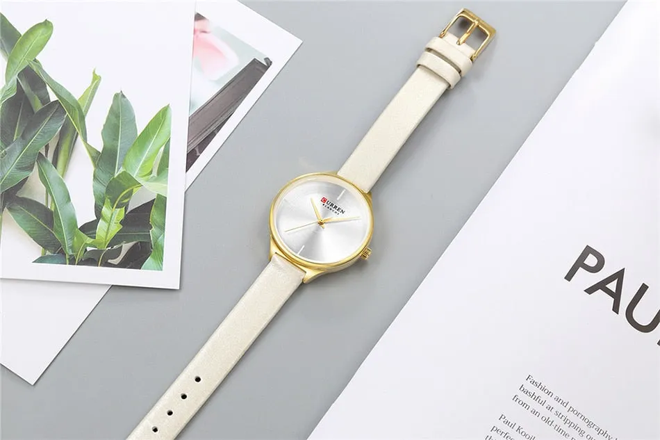 CURREN Fashion Simple Women Watches Luxury Brand Leather/Stainless Steel Quartz Watch Ladies Waterproof Clock relogio feminino