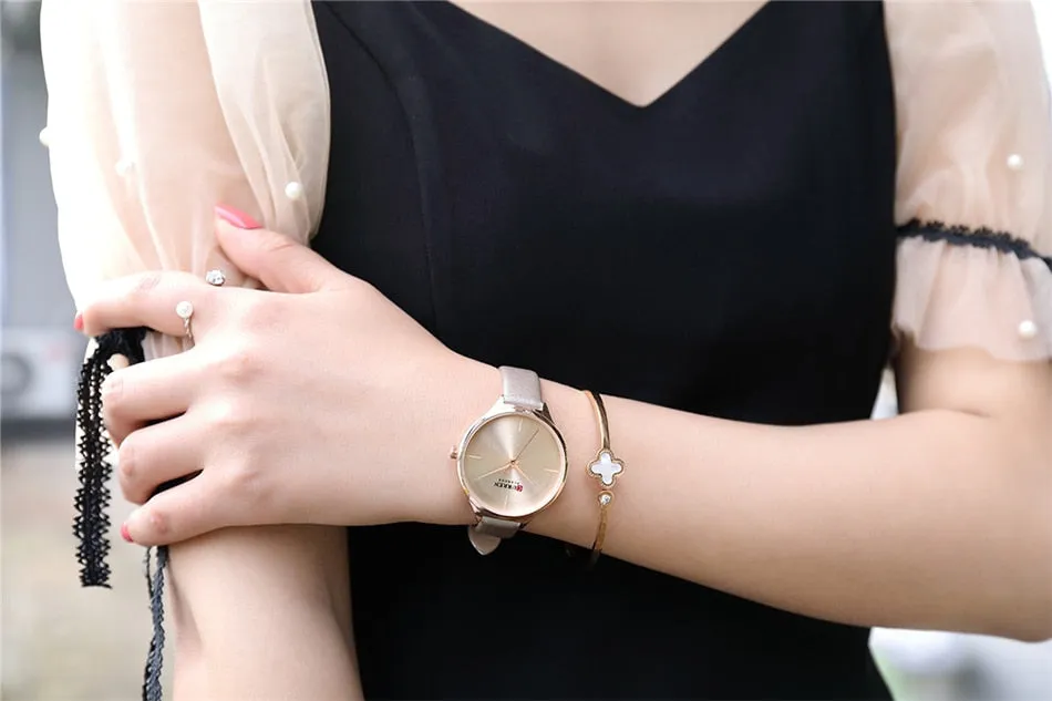 CURREN Fashion Simple Women Watches Luxury Brand Leather/Stainless Steel Quartz Watch Ladies Waterproof Clock relogio feminino