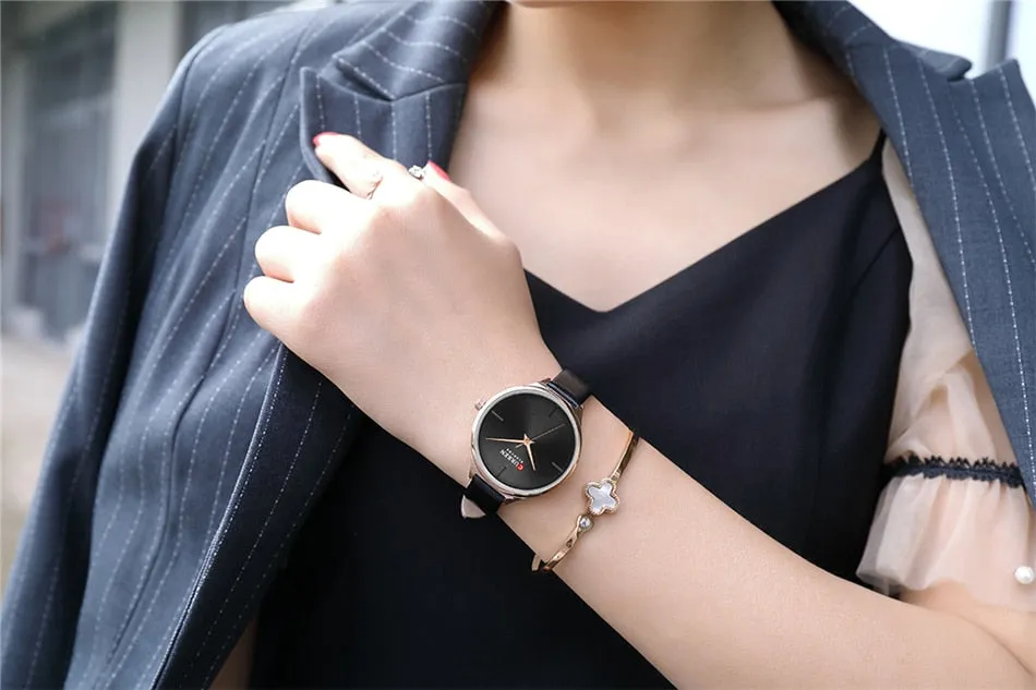 CURREN Fashion Simple Women Watches Luxury Brand Leather/Stainless Steel Quartz Watch Ladies Waterproof Clock relogio feminino