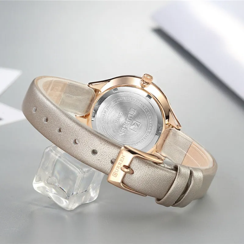 CURREN Fashion Simple Women Watches Luxury Brand Leather/Stainless Steel Quartz Watch Ladies Waterproof Clock relogio feminino
