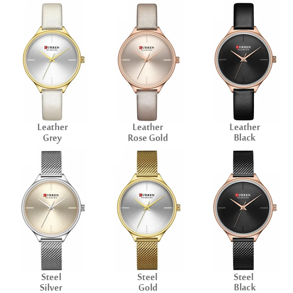 CURREN Fashion Simple Women Watches Luxury Brand Leather/Stainless Steel Quartz Watch Ladies Waterproof Clock relogio feminino