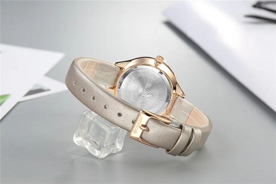 CURREN Fashion Simple Women Watches Luxury Brand Leather/Stainless Steel Quartz Watch Ladies Waterproof Clock relogio feminino
