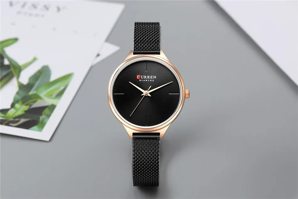 CURREN Fashion Simple Women Watches Luxury Brand Leather/Stainless Steel Quartz Watch Ladies Waterproof Clock relogio feminino