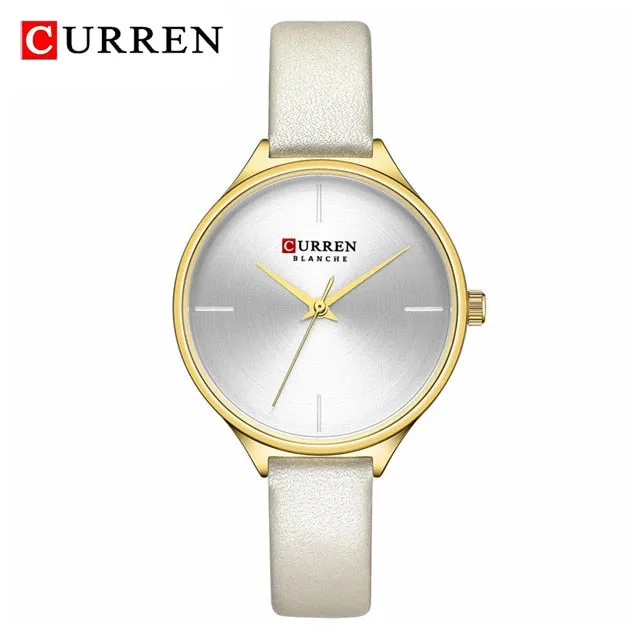 CURREN Fashion Simple Women Watches Luxury Brand Leather/Stainless Steel Quartz Watch Ladies Waterproof Clock relogio feminino