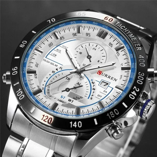 Curren Watch Mens Watches Top Brand Luxury Analog Display Stainless Steel Watches Men Quartz-Watch Male 8149 Montre Homme 2018