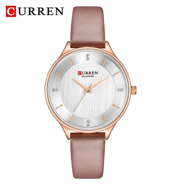 CURREN Women Watches Luxury Brand Fashion Leather Quartz Ladies Rhinestone Watch Dress Waterproof Female Clock relogio feminino