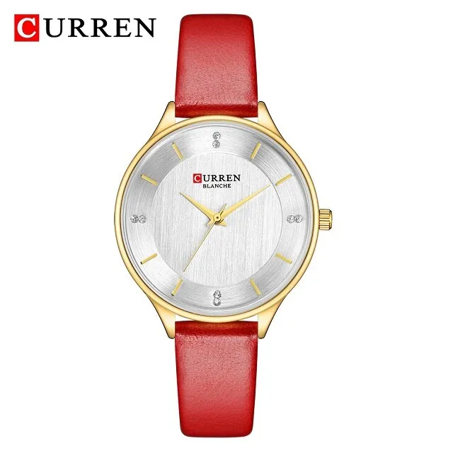 CURREN Women Watches Luxury Brand Fashion Leather Quartz Ladies Rhinestone Watch Dress Waterproof Female Clock relogio feminino